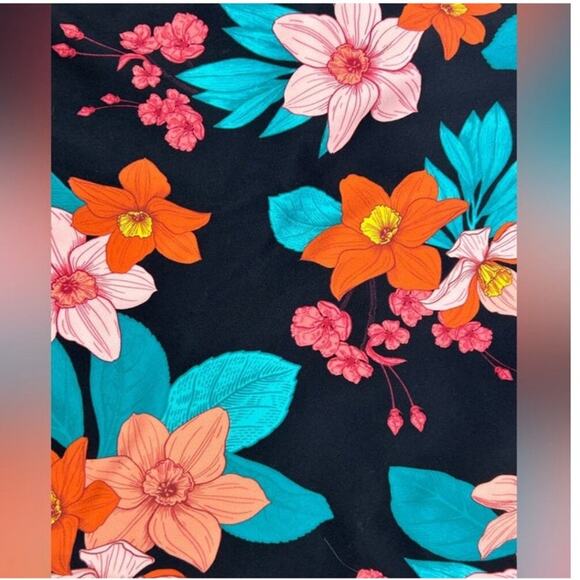 Cupshe Cynthia Floral High-Waisted Plus Size Bikini Bottom 1X NWT – Black Floral - Picture 8 of 12